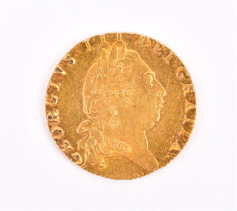 GEORGE III, 1760-1820. GUINEA, 1798 Obv: Laureate bust right. Rev: Crowned 'spade'-shaped shield. - Image 2 of 3