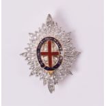 Of military interest. A diamond and enamel sweetheart brooch from the Coldstream Guards, bearing