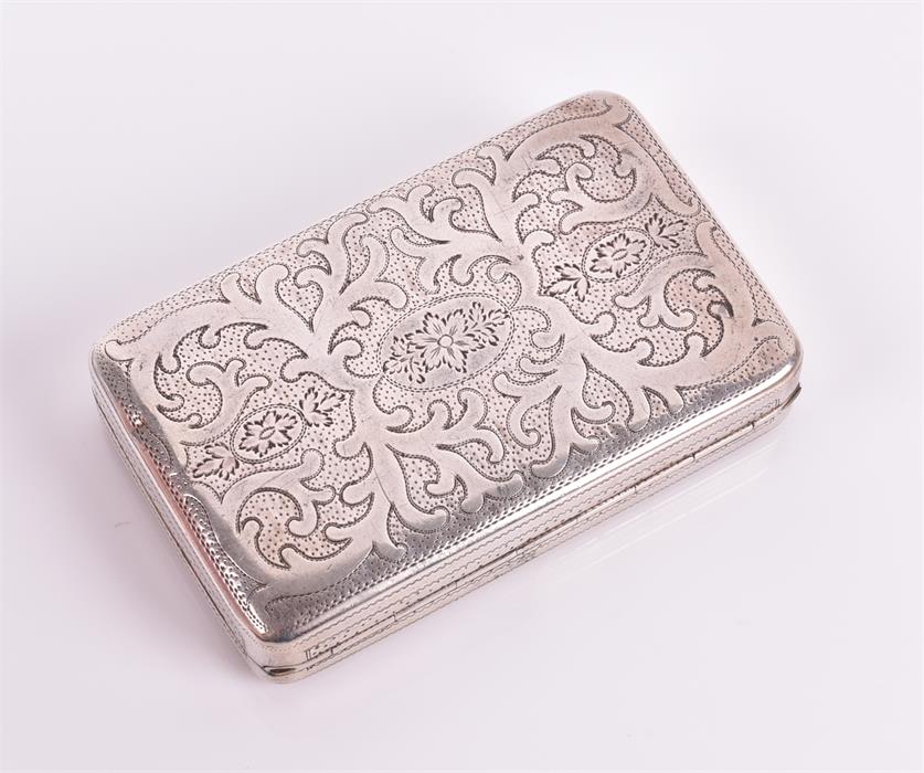 A Georgian silver snuff box hallmarked Birmingham 1806, makers mark for John Shaw, engraved - Image 2 of 3