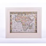 John Speed (1552-1629), British map of 'Africa (AFRICAE) augmented by John Speed 1626' hand coloured