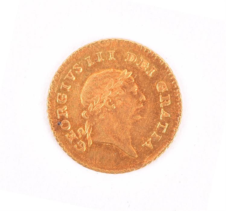 GEORGE III, 1760-1820. THIRD-GUINEA, 1810 Obv: Laureate head right. Rev: Crown and date within - Image 2 of 6