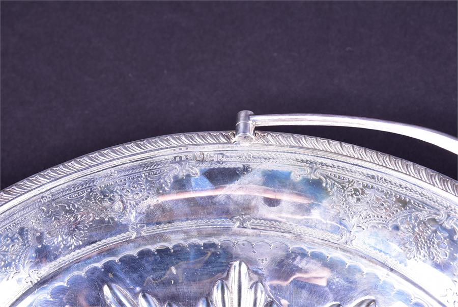 A late Victorian silver pedestal basket of oval form by P Ashberry & Sons, Sheffield 1895, with - Image 5 of 7