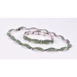 David Anderson, Norway. A silver and enamel bracelet and necklace the oval links with engine-