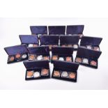 MEDALS, GREAT BRITAIN. A collection of Retro Pattern coin sets 1879 (2), 1893, 1902, 1910, 1911 (2),