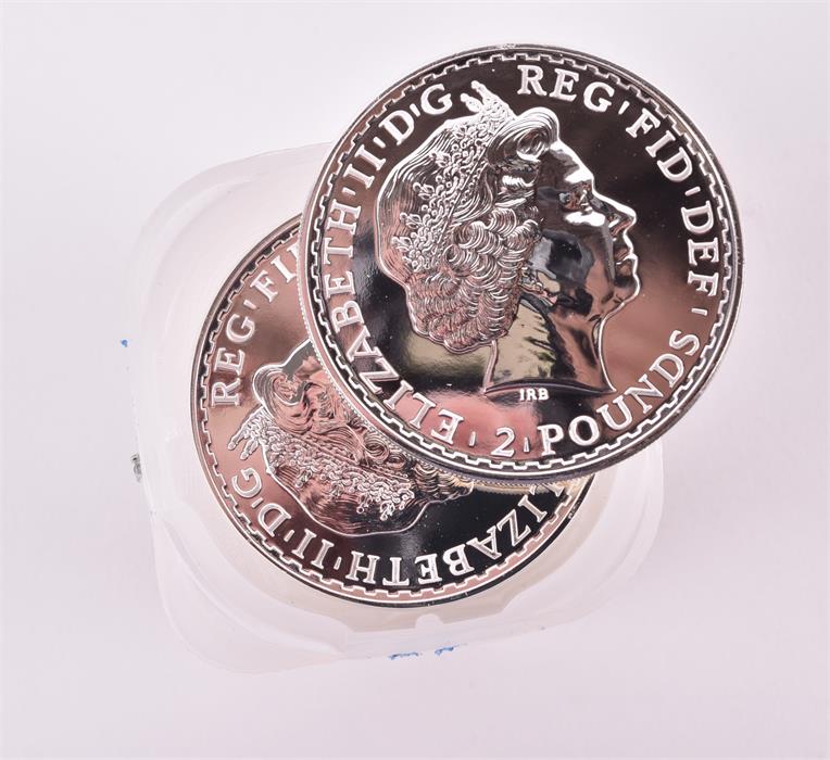 MIXED COINS, GREAT BRITAIN. A mint tube of twenty Fine Silver Britannias, 2014 Contained in the - Image 3 of 10