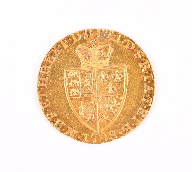 GEORGE III, 1760-1820. GUINEA, 1798 Obv: Laureate bust right. Rev: Crowned 'spade'-shaped shield. - Image 3 of 3