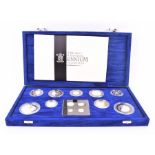 Elizabeth II, acc.1952. SILVER PROOF MILLENNIUM COLLECTION Including the Maundy Set, in the blue