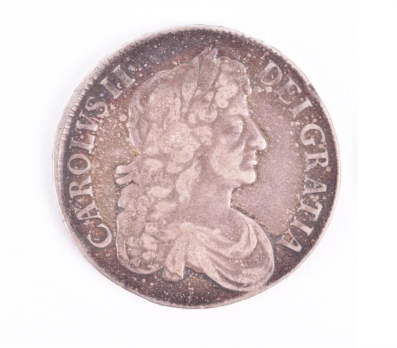 CHARLES II, 1662-85. CROWN, 1673/2. QVINTO. Obv: Laureate and draped bust right. Rev: Crowned - Image 2 of 3