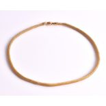A 14ct yellow gold mesh collar necklace composed of stylised rope-twist links, 45.4 cm in length