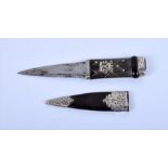 A George V Scottish silver mounted sgian-dubh dagger Edinburgh 1914 by Thomas Kerr Ebbutt, with