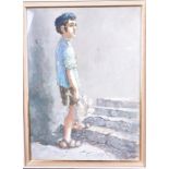 William Weintraub, American / Israeli, (born 1926) A full length portrait of a young boy, the figure