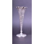 An Edwardian Arts & Crafts hammered silver spill vase Chester 1907 by Stokes & Ireland Ltd, of