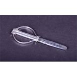 A pair of Art Deco Georg Jensen grape scissors the swept sterling silver handles with foliate