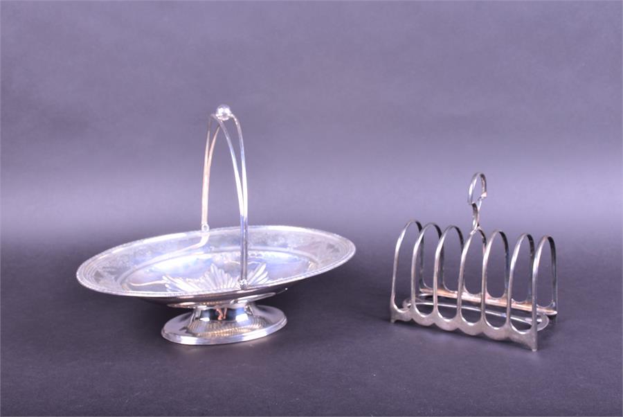 A late Victorian silver pedestal basket of oval form by P Ashberry & Sons, Sheffield 1895, with