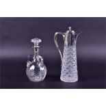An Edwardian silver mounted hobnail-cut glass claret jug maker indistinct, Chester 1909, 29 cm high,