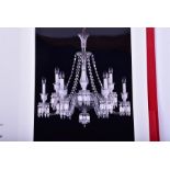 A large Baccarat Zenith cut crystal glass twelve branch chandelier with original certificate of