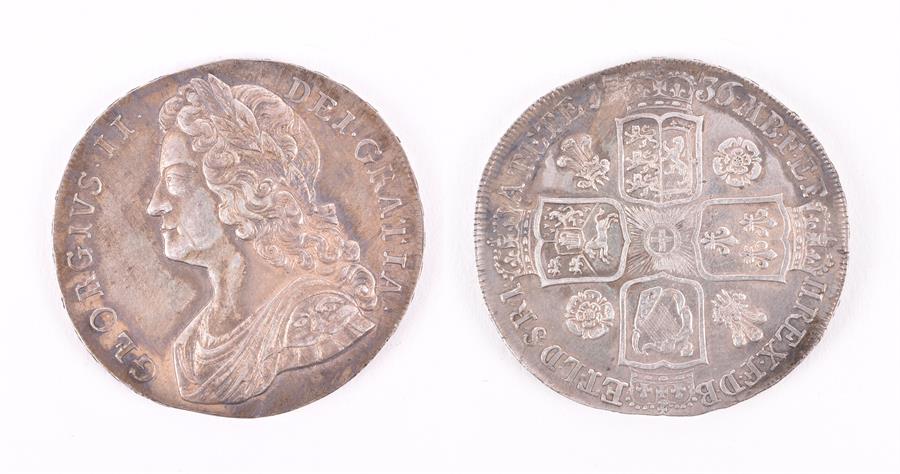 GEORGE II, 1727-60. CROWN, 1736. NONO Obv: Young laureate and draped bust left. Rev: Crowned - Image 4 of 6
