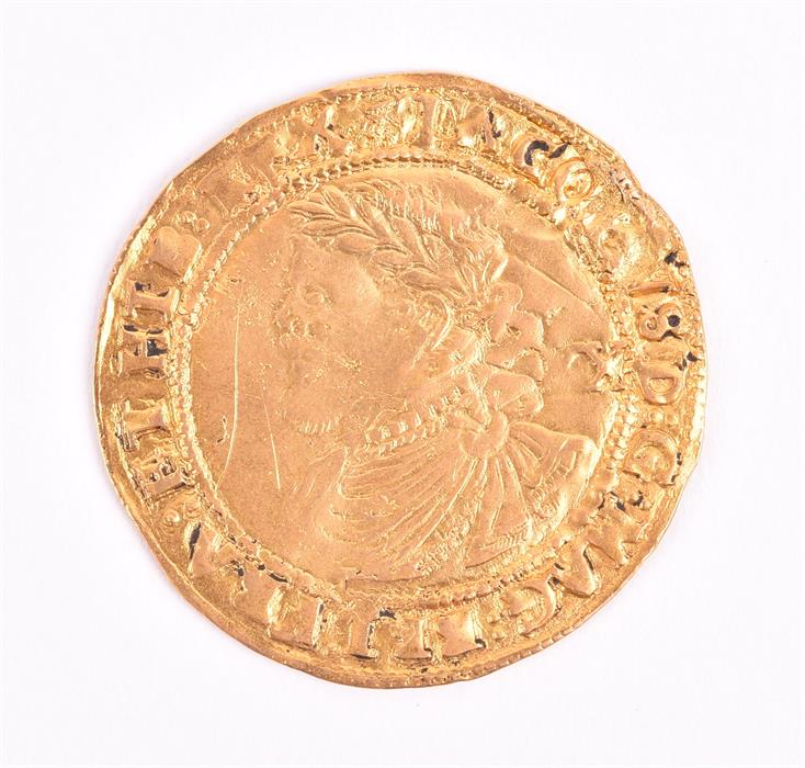 JAMES I, 1603-25. LAUREL Third coinage, 1619-25, mm. thistle. Obv: Laureate bust left. Rev: - Image 5 of 6