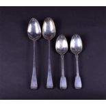 A pair of George III silver basting spoons by George Smith & William Fearn, London 1792, 28.5 cm,