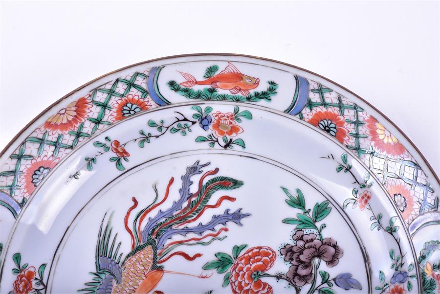 A set of six late 18th/early 19th century Chinese famille verte plates  together with a charger, all - Image 2 of 20
