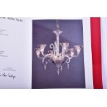 A large Baccarat Mille Nuits cut crystal glass six-branch chandelier with original certificate of