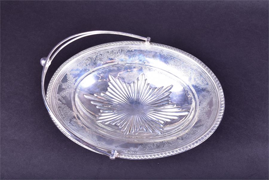 A late Victorian silver pedestal basket of oval form by P Ashberry & Sons, Sheffield 1895, with - Image 3 of 7