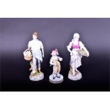 A pair of Gardner porcelain figures by Dressel & Kister 22 cm, together with a Vienna porcelain