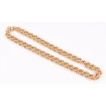 A 14ct yellow gold rope-twist chain necklace 25 grams.