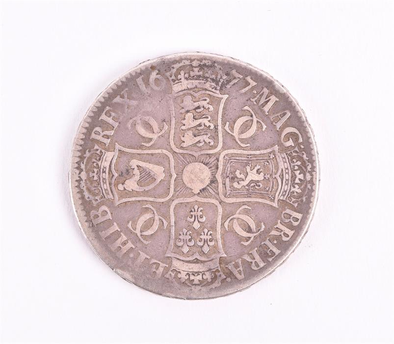 CHARLES II, 1662-85. CROWN, 1677. NONO. Obv: Laureate and draped bust right. Rev: Crowned - Image 3 of 6