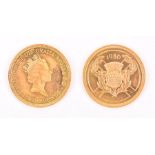 Elizabeth II, acc.1952. GOLD TWO POUNDS, 1986 Obv: Crowned bust right. Rev: Thistle below date.