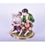 A Continental porcelain figure group of two urchins eating fruit by Rudolph Kammer, after the