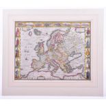 John Speed (1552-1629), British map of 'Europe (EVROP) augmented by John Speed 1626' hand coloured