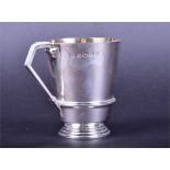 A George V silver christening cup Birmingham 1935 by Barker Brothers Silver Ltd, with silver gilt