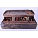 A large quantity of vintage tools & drill bits contained in three, fitted cases.