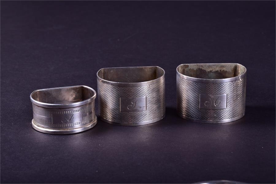 A mixed group of Victorian and later silver cruets comprising a pair of open salts, a covered - Image 5 of 10