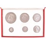 GEORGE V, 1910-36. PROOF SET OF SIX COINS, 1927 Halfcrown - Threepence. In the card box of issue.