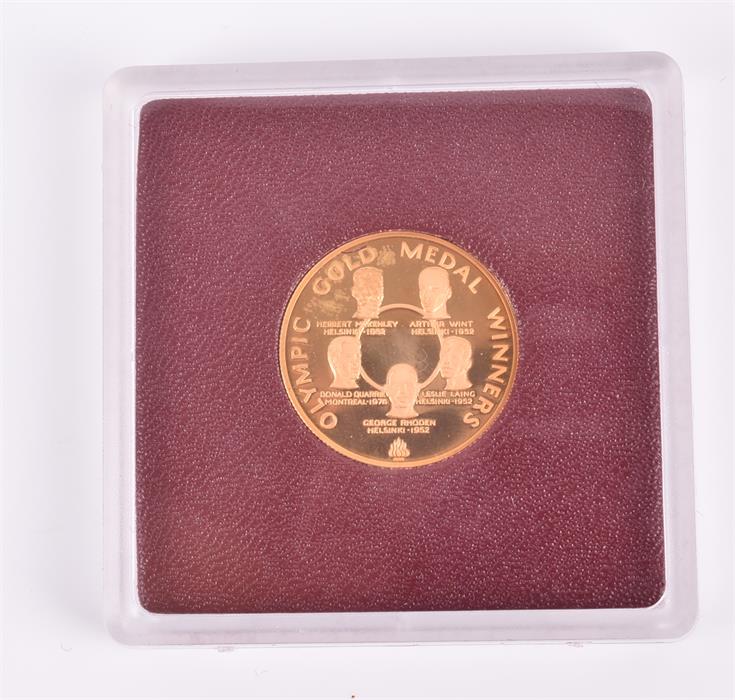 JAMAICA. PROOF TWO HUNDRED FIFTY DOLLARS. 1980. Obv: Crest with Olympic rings. Rev: Olympic gold - Image 3 of 4