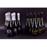 Six bottles of 2016 Sacchetto Fili Prosecco  together with six bottles of Villa Domiziano Extra