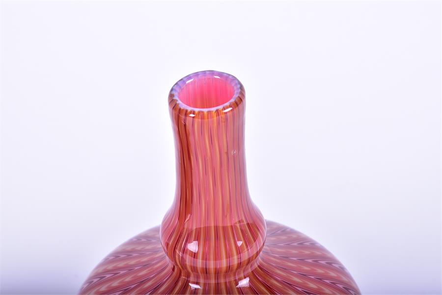 A pair of late 19th century Stevens & Williams 'Osiris ware' art glass vases each of tapering - Image 4 of 6