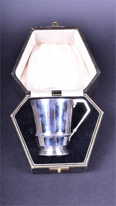 A George V silver christening cup Birmingham 1935 by Barker Brothers Silver Ltd, with silver gilt - Image 3 of 4