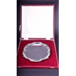 A 20th century silver salver Sheffield 1972 by Cooper Brothers & Sons Ltd, with shaped rim and