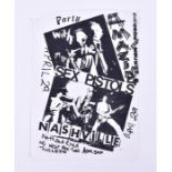 The Sex Pistols, Nashville (London concert venue) April 29 1977, a concert flyer on old paper,