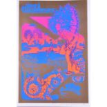 Jimi Hendrix Experience, Are you Experienced, a silk screen signed by the original poster artist