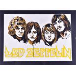 Led Zeppelin, a hand painted concert poster by John Judkins, produced in 1970 as a proposed