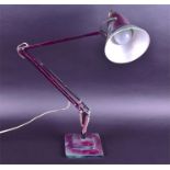 A late 1930s-50s Herbert Terry Model 1227 'Anglepoise' desk lamp on a stepped square base, with