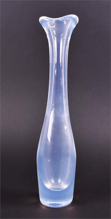 A 1960s Orrefors 'Selena' attenuated bottle designed by Sven Palmqvist in 1954, with strong milky