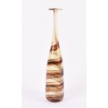 A 1970s Isle of Wight Studio Glass 'Tortoiseshell' Attenuated Bottle designed by Michael Harris in