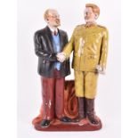 A 1970s Chinese Communist large figural group of the two Russian Soviet Communist leaders Stalin and