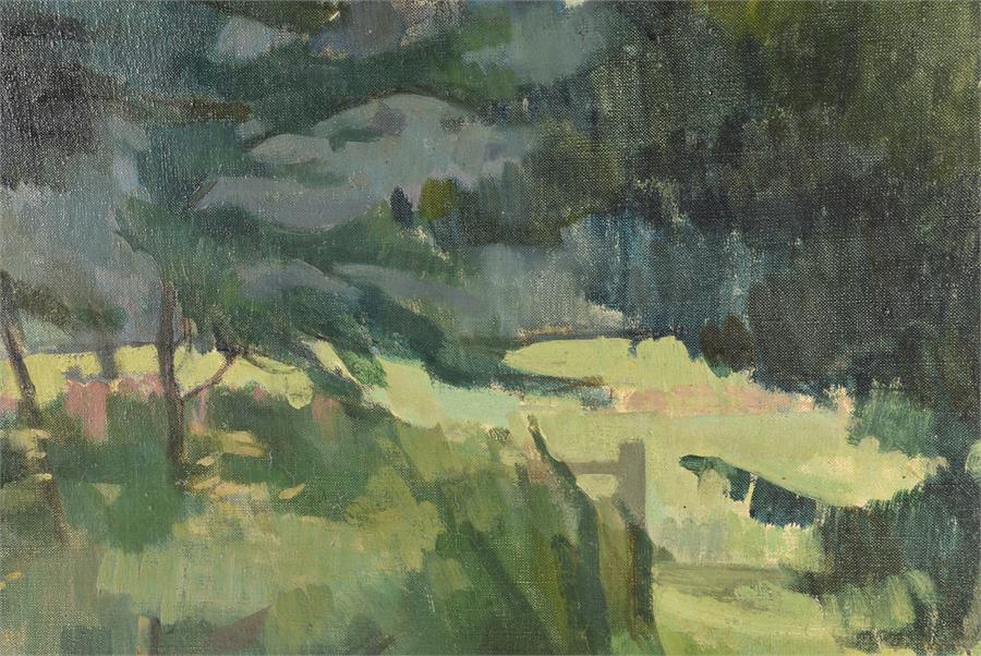 Sir Lawrence Burnett Gowing CBE RA (1918-1991) British 'Path by the Plantation', 1954, a scene of - Image 4 of 10