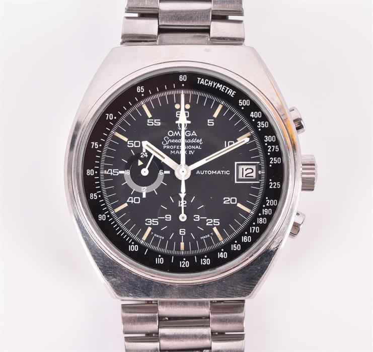 An Omega Speedmaster Professional Mark IV stainless steel automatic chronograph wristwatch ref